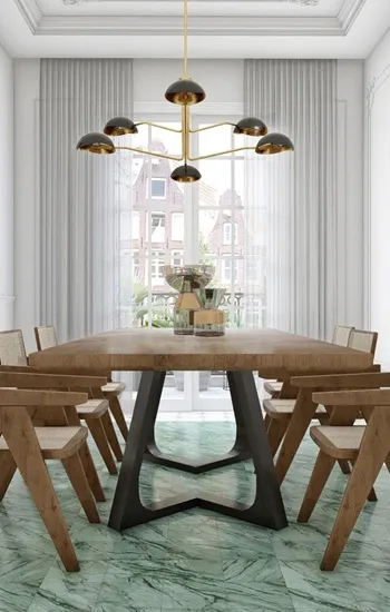 Groene marmerlook tegels 20x20 cm met een elegante jaren 30 uitstraling. Tijdloze keramische tegels voor vloer en wand in inkomhal, badkamer of keuken. Ontdek de collectie in onze toonzaal in Ieper.