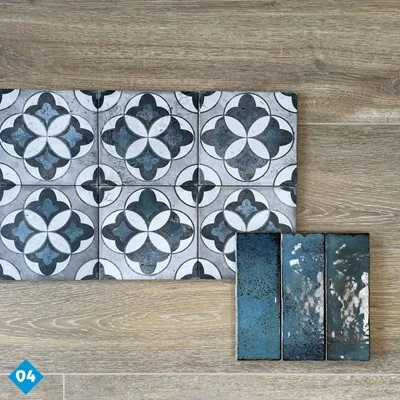 Keramische patroontegels 15x15 cm met authentieke verweerde uitstraling. Tijdloos karakter voor vloer of wand in inkomhal, keuken of badkamer. Ideaal om te plaatsen als tegeltapijt of accentzone. Ontdek de collectie in onze toonzaal nabij Ieper, Roeselare en Kortrijk. 