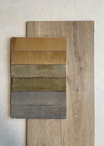 Outlet en stockverkoop in rechthoekige keramische zelliges marazzi lume verschillende kleuren beige, musk en greige