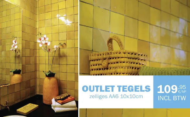 In onze tegeloutlet vind je gele zelliges voor zelfplaatsers die op zoek zijn naar karaktertegels aan een budgetvriendelijke prijs. Perfect voor wie zelf wil renoveren met stijl.