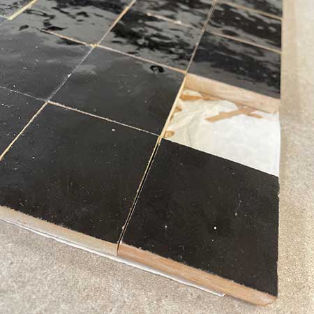 Mozaiek zelliges 5x5cm op net in zwart blinkend 
