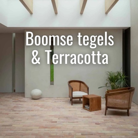 Boomse tegels en terracotta vloer bij Top Tegel 04 in West Vlaanderen. Tussen Ieper, Kortrijk en Roeselare. Rustieke, artisanale handgemaakte tegels uit boom of echte terracotta tegels of zelf keramische tegels in getrokken gres b-ij Top Tegel 04.