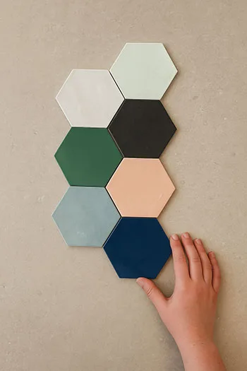 Hexagon zelliges van Wow design te koop bij Top Tegel 04 in Geluveld, zonnebeke. 